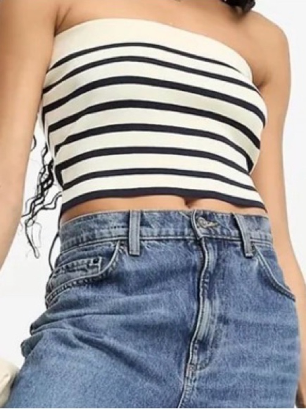 ASOS nautical striped bandeau tube top - like new - size 2